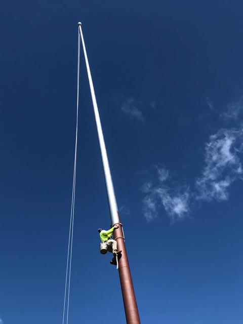 Bethel Park Stadium - flagpole restore